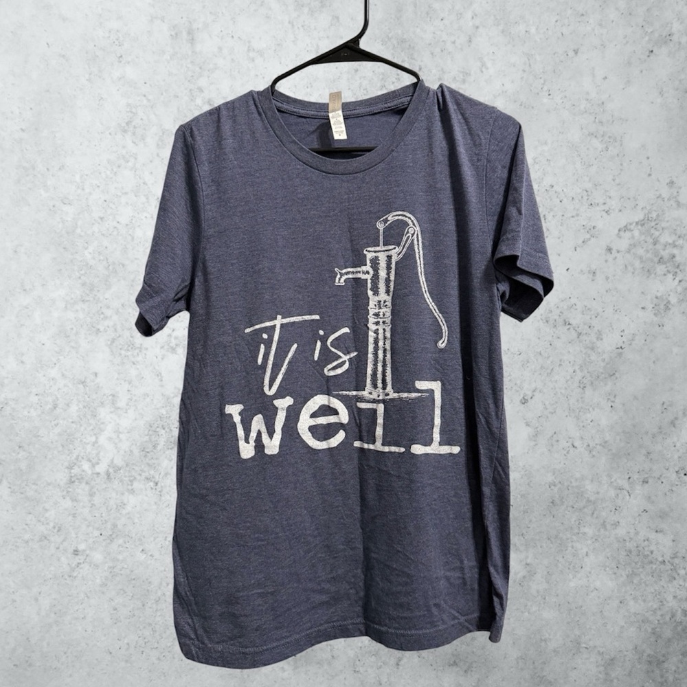 Bella Canvas Dark Gray Graphic Inspirational Tee -Is Is Well With My Soul